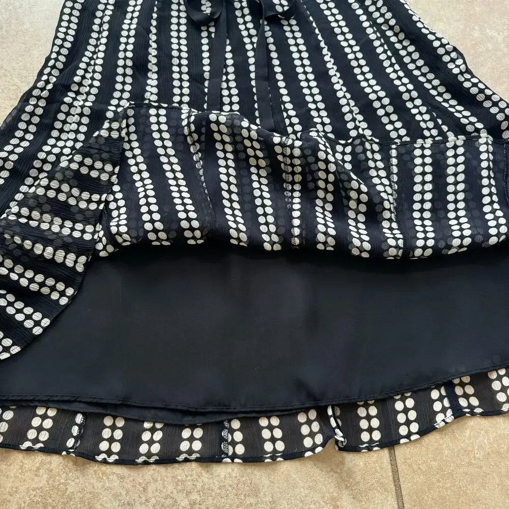 Silk Skirt Polka Dot Women’s Knee Length Coquette Whimsy Goth Fairy Preppy
